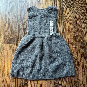 NWT - Zara Grey Knit Pinafore Dress (2-3Y)